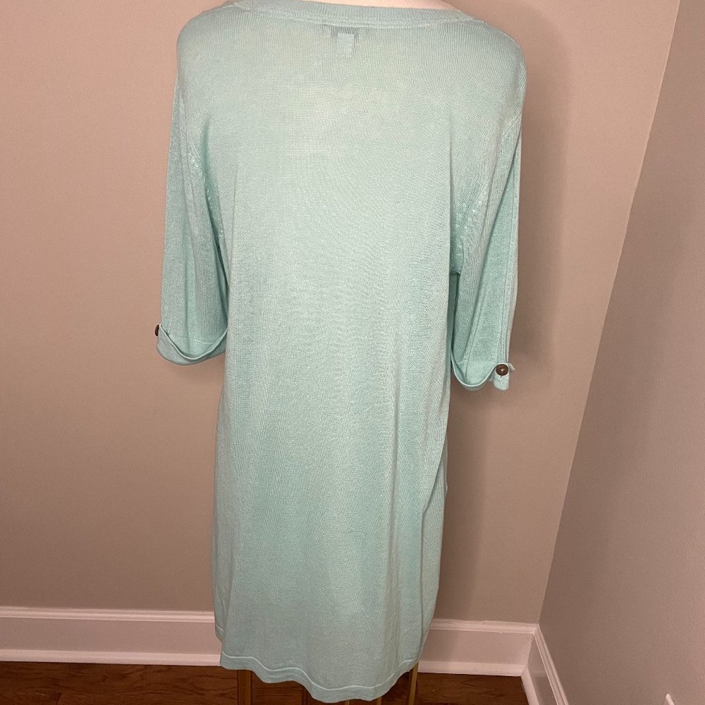 J.Jill Light Green V-neck Tunic Pullover size Large - Picture 3 of 9